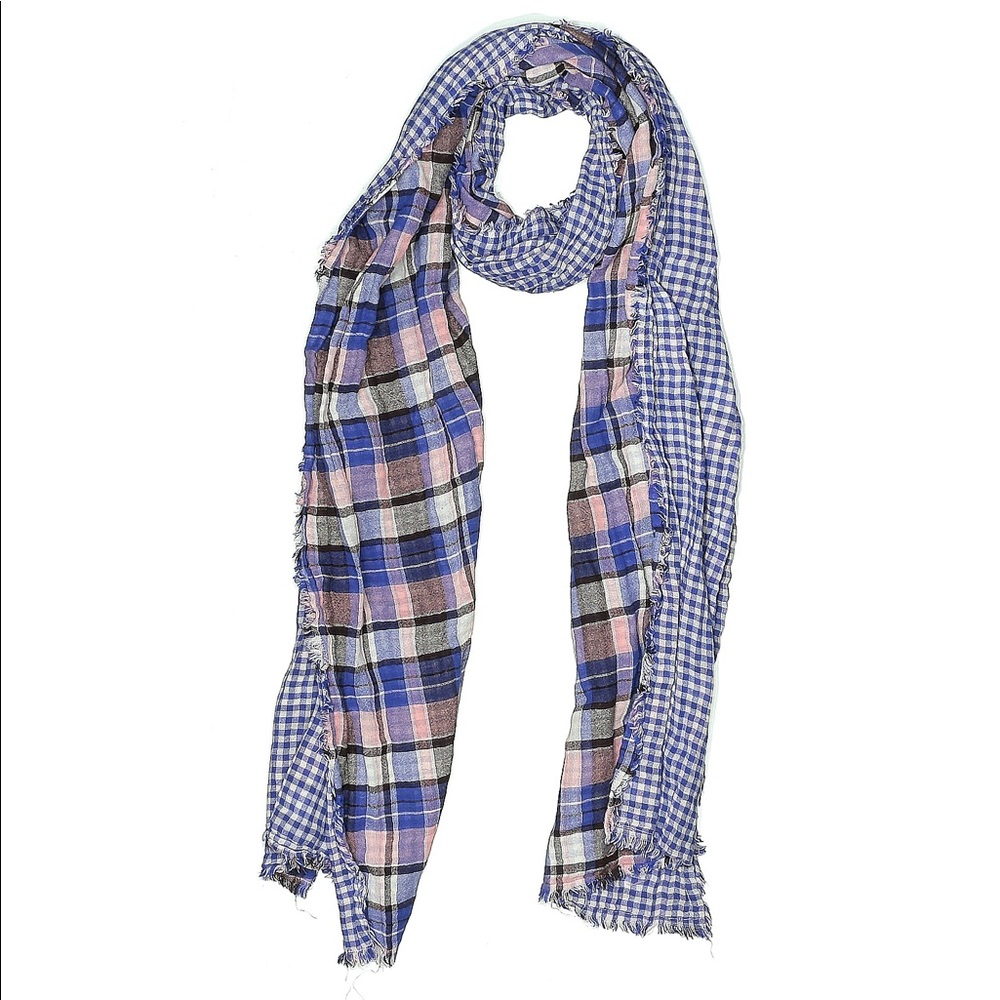 Alex Lehr | American Colors | Reversible Contrast Plaid Scarf | NWOT